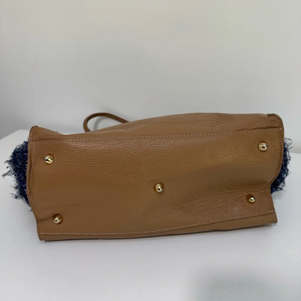 Clever Carriage Company Leather Crochet Shopper Bag